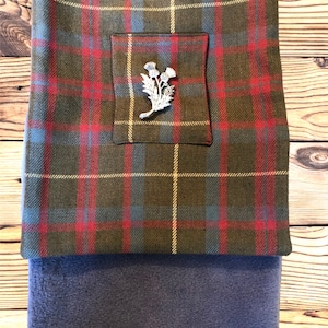 Scottish 100% wool Tartan Scarf, Neck wrap, Neck warmer, Neck gaiter, Tartan Cowl Snood. Celtic thistle Brooch included. image 6