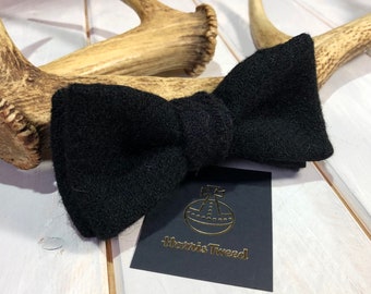 Harris Tweed® bow tie. Black bow tie. Black Tweed bow tie. wedding tie.