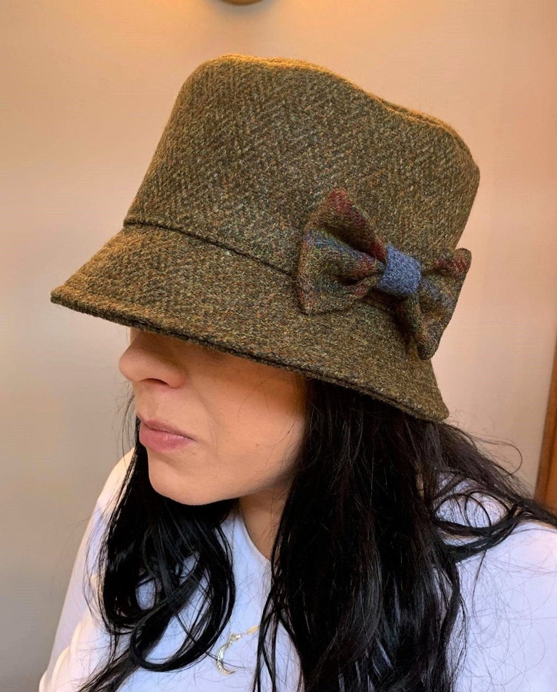 herringbone tweed hat
