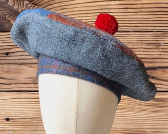 Harris Tweed® Baskenmütze. Tam 0' Shanter. Kelten-Hut. Patchwork Baskenmütze. Highlander Tam. Schottische Tam. Frauen Tammie.