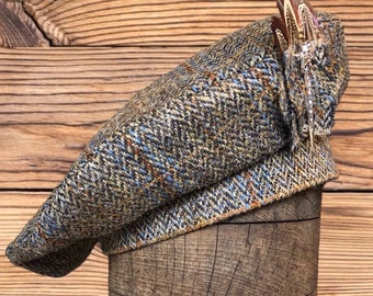 Béret Harris Tweed®/jarretelle Tam 0 pi. Chapeau celtique. Highlander Tam. Tampon écossais homme. Bonnet écossais. Tammie. Balmoral.