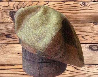 Green Beret. Tam 0' Shanter. Celtic hat.  Tam. Patchwork beret. Highlander Tam. Men's Scottish Tam, Scottish bonnet.