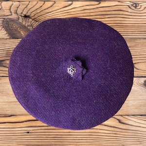 Harris Tweed® Purple Heather Beret, Tam 0' Shanter, Highlander Tam, Men's Scottish Tam, Scottish Bonnet. Military beret. Balmoral. image 7