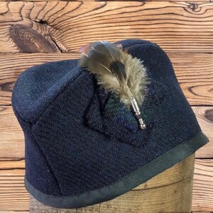 Harris Tweed® Glengarry, Highland Tam, Blue Glengarry, Scottish Bonnet, Highland cap, Military Balmoral