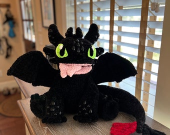 PATTERN Night Dragon Crochet Pattern, Light Dragon Crochet Pattern