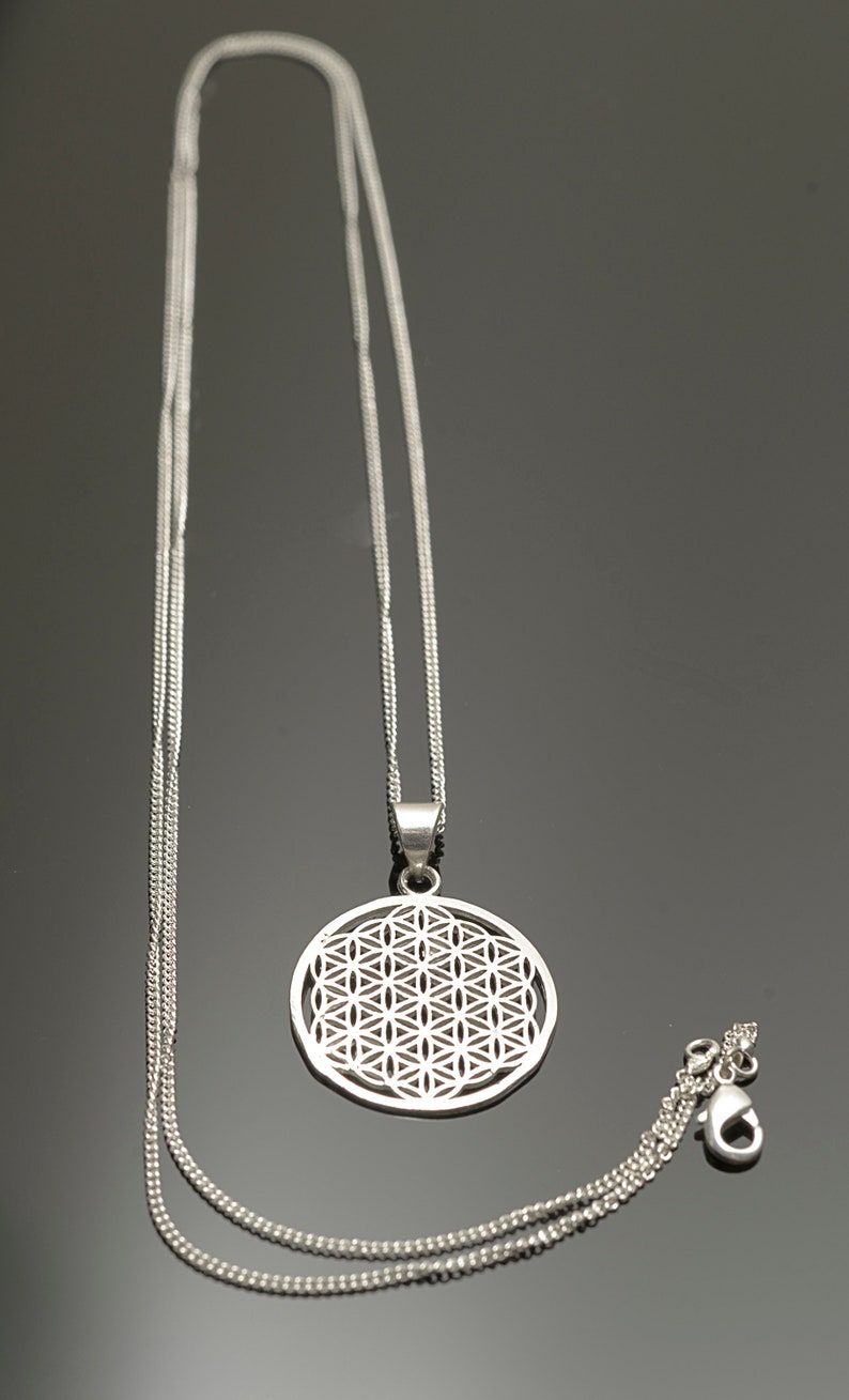 symbolic jewelry, Tribal pendant Seed of life Silver brass necklace Flower of life pendant Mandala pendant
