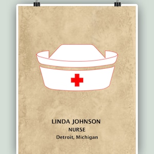 Nurse Art, Nurse Appreciation Gift, Personalized Nurse Print, Nurse Poster, Nurse Graduation Gift, Nurse Gift, Nurse Decor, Nursing Student.