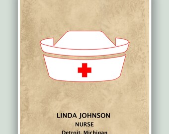 Nurse Art, Nurse Appreciation Gift, Personalized Nurse Print, Nurse Poster, Nurse Graduation Gift, Nurse Gift, Nurse Decor, Nursing Student.