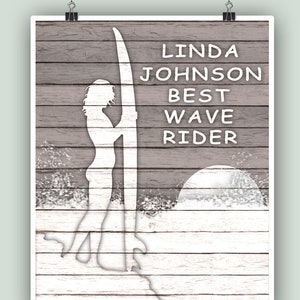 Surf art, Surfer poster, Surfboard, Surfing waves, Surf decor, Nautical art, Surf school decor, Surf print, Surf quote, &quot;Best wave rider&quot;