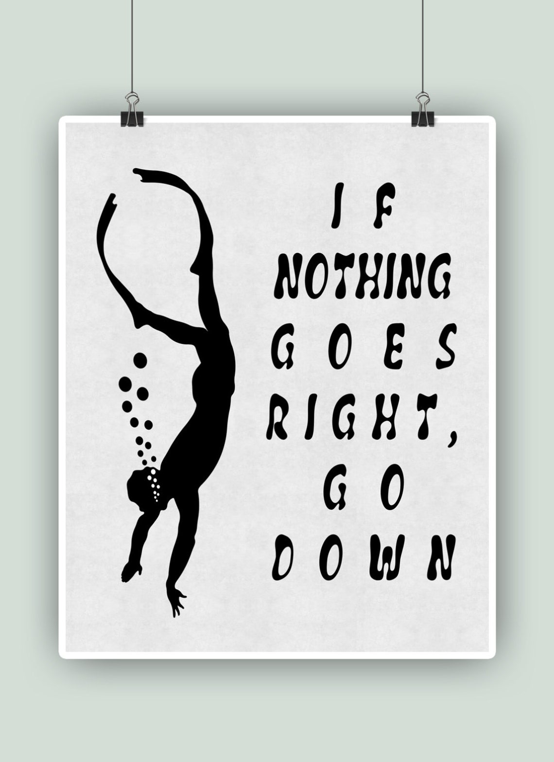 Freediver Poster Freediving Art Freediver Gift Freediving Etsy