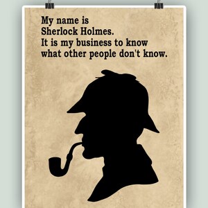 Sherlock Holmes, Sherlock poster, Sherlock print, Sherlock wall art , Sherlock quote, Sherlock Holmes art, Detective Sherlock, Baker Street