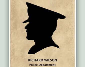 Impression d’art de policier personnalisé, cadeau de policier, affiche de policier, décor de policier, cadeau d’officier, chapeau de policier, affiche d’officier.