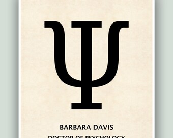 Psychology Art, PERSONALIZED Psychology Print, Psychiatry Poster, Doctor waiting room decor, Doctor office decor, Psychology symbol, Psi.