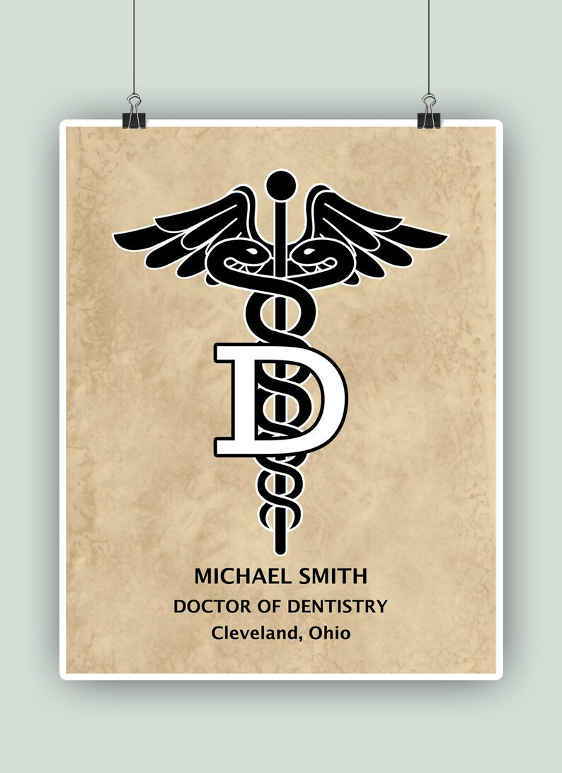 Doctor of Dentistry Art, PERSONALIZED Dentist Print, Gift for odontologist, Dentist waiting room decor, Dentist office, Graduation gift. ANTIQUED