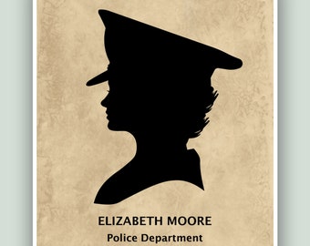 Policewoman PERSONALIZED print, Policewoman gift, Graduation gift, Police Dpt decor, Officer gift, appreciation Gift Police, Officer poster