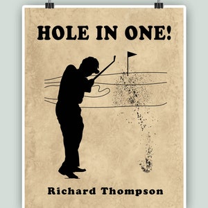 Personalized Golf Print, Golf art, Golf decor, Golf poster, Hole in one, Golf player gift, Sport decor, Golf award.