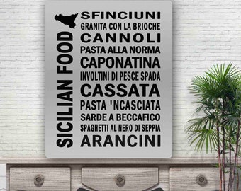 Sicilian Food Kitchen Decor, Sicilian gifts, Housewarming gift,