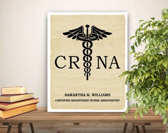 Nurse CRNA. PERSONALIZED Print, Gift for nursing student, Nurse Graduation Art, Custom Nurse Poster, Unique CRNA Gifts