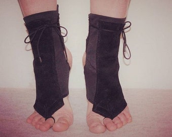 Bottes aériennes extra courtes VENAKI Bottes de trapèze noires Bottes de lyra Costume aérien Guêtres aériennes