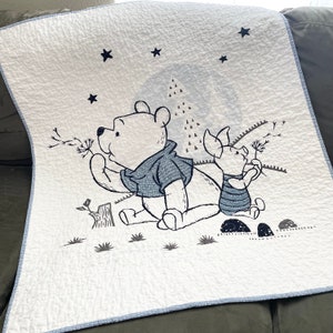Winnie the Pooh Baby Quilt: Gender Neutral Nursery Decor (40”x34”)
