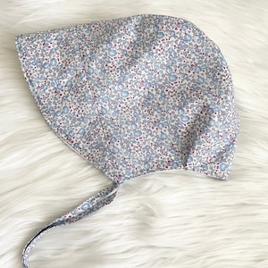 Liberty of London Baby Bonnet: Tana Lawn Eloise Floral Sunbonnet