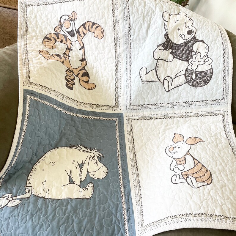 Winnie the Pooh and Friends Baby Quilt/ Gender Neutral Baby Etsy