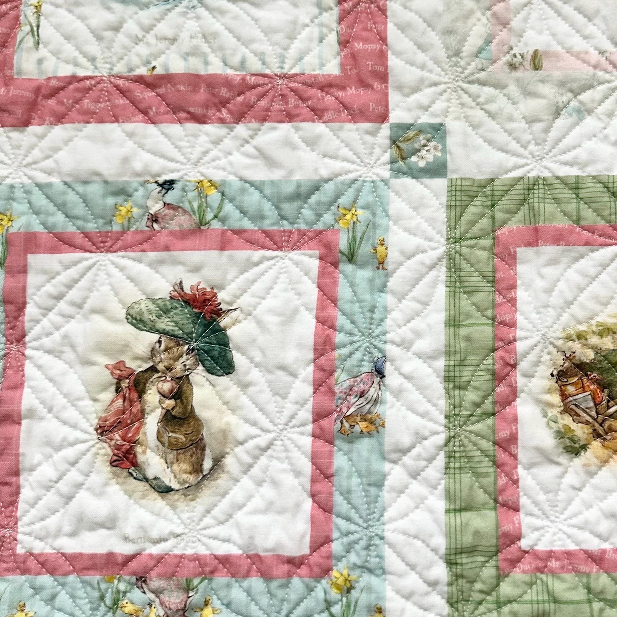 Peter Rabbit and Friends Panel Baby Quilt/ Cheater Patchwork Print ...