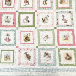 Peter Rabbit and Friends Panel Baby Quilt/ Double Sided Peter Rabbit ...