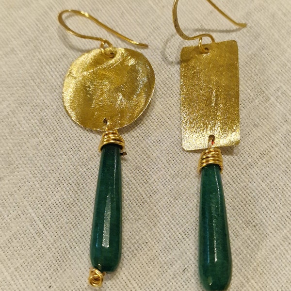 Orecchini Con Diaspro Viola E Perle A Goccia - Gioielli - Orecchini... | Su - Foto 4