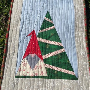 Foundation Paper Piecing Pattern Christmas Gnome Table Runner PDF Instant Download