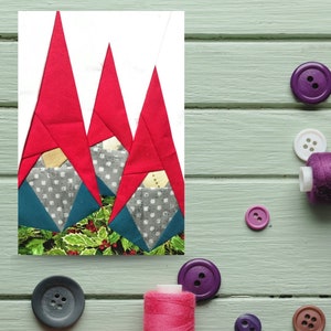 Foundation Paper Piecing Pattern Block Christmas Gnomes PDF Instant Download