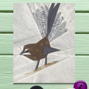 FPP Pattern Fantail Piwakawaka Foundation Paper Pieced Quilt Block New Zealand NZ Native Bird