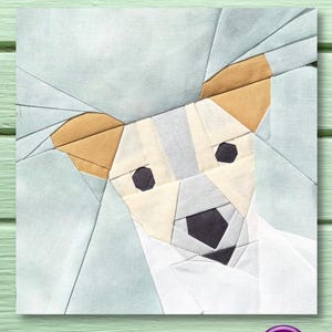 FPP Pattern Jack Russell Fox Terrier Dog Foundation Paper Piecing Quilt Block  PDF Instant Download 6 and 12 inch