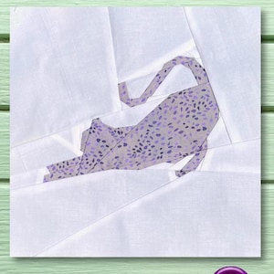 FPP Pattern Cat 3 Silhouette Foundation Paper Piecing 25x25cm or 10 inch Modern Quilt Block Design PDF Cat Stretch