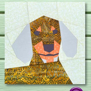 FPP Pattern Dachshund Dog Foundation Paper Piecing Quilt Block  PDF Instant Download 6 and 12 inch Sausage or Wiener Dog Child Quilt