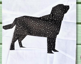 FPP Pattern Labrador Dog Silhouette Foundation Paper Piecing Quilt Block PDF Instant Download 10 inch