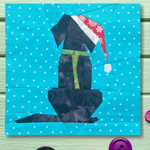 Christmas Dog Quilt Block Pattern Foundation Paper Piecing FPP Printable PDF