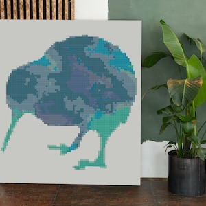 Cross Stitch Pattern Watercolour Kiwi Bird New Zealand PDF Instant Download