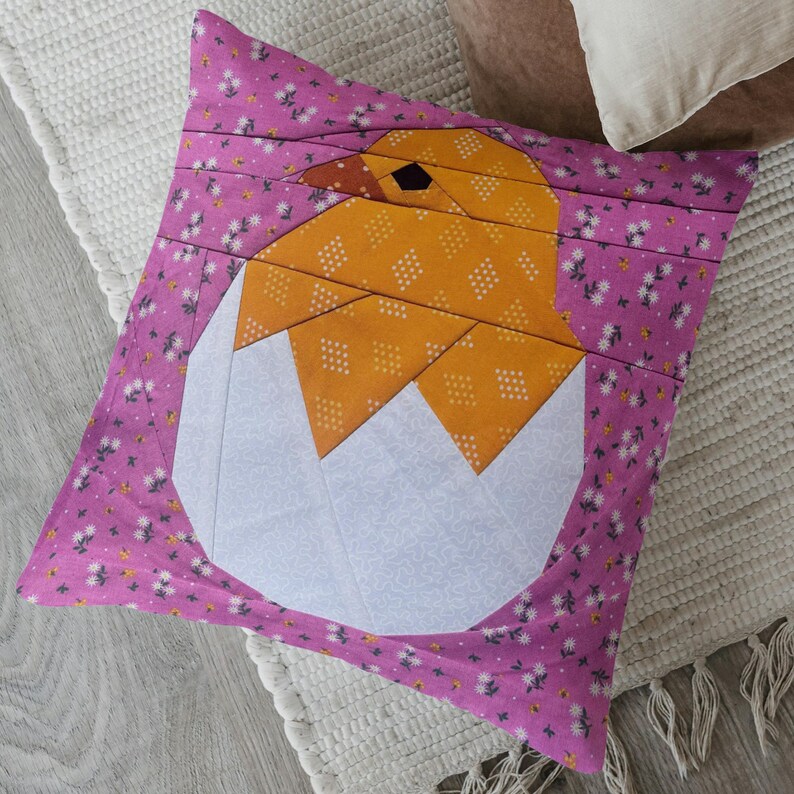 FPP Pattern Easter Chick Foundation Paper Piecing 25.4x25.4cm or 10 ...