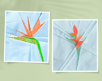 Foundation Paper Piecing Pattern Borneo Garden Flower Collection #1 Paradiesvogel und Heliconia Blöcke PDF Instant Download