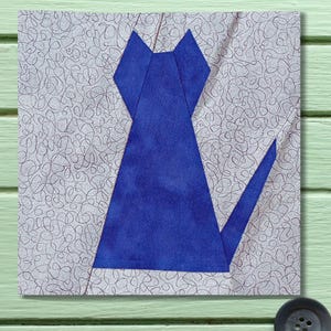 Cat Quilt Block Pattern Beginners Foundation Paper Piecing FPP Printable PDF 25 x 25 cm or 9.8 inches