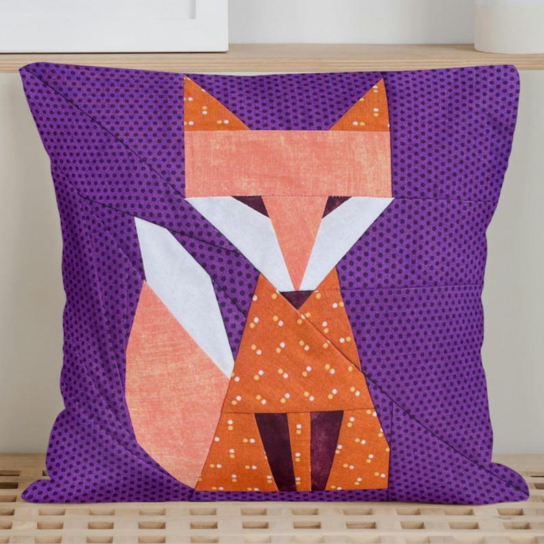Fox Quilt Block Pattern Foundation Paper Piecing FPP Printable PDF 25.4 ...