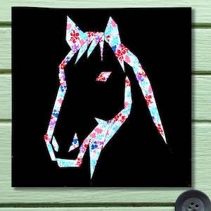 Horse Quilt Block Pattern Foundation Paper Piecing FPP Instant Download PDF 30.48cm x 30.48cm or 12 Inches