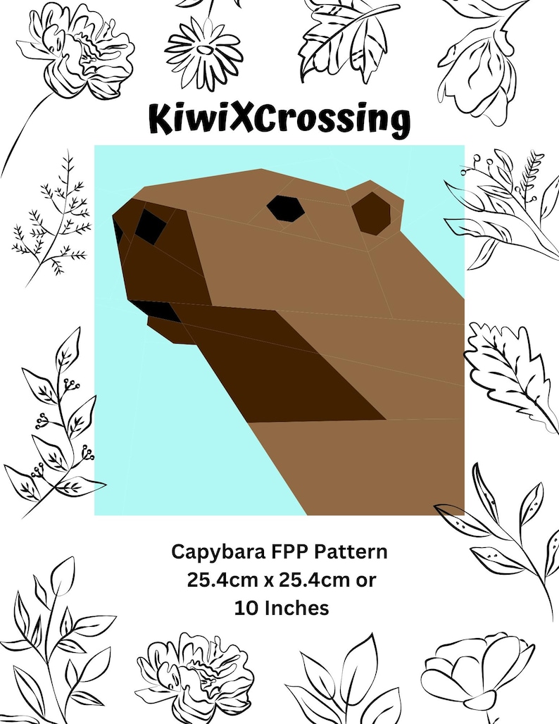 Capybara Quilt Block Pattern Printable Foundation Paper Piecing Pattern ...