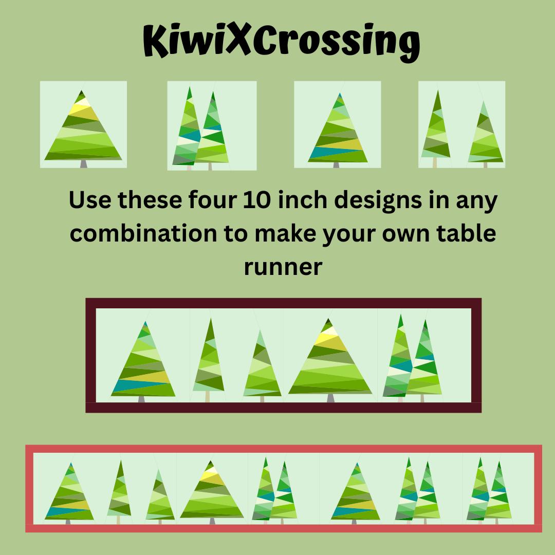 FPP Quilted Christmas Tree Pattern Festive Holiday Table Runner PDF ...