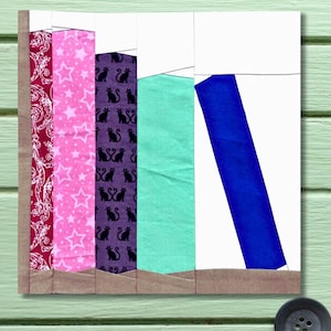 May include: An abstract artwork composed of vertical fabric panels. The panels display patterns such as burgundy florals, pink stars, purple cats, teal, and blue. The piece is set against a white background and a brown base.