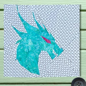 Dragon Quilt Block Pattern Foundation Paper Piecing FPP Instant Download PDF 50cm x 50cm or 19.6 Inches