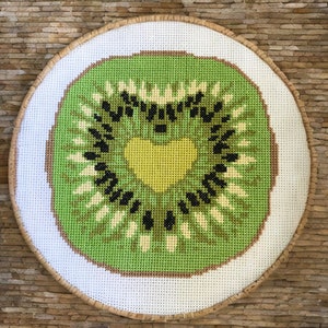 Cross Stitch Pattern Kiwi Fruit Heart New Zealand PDF Instant Download