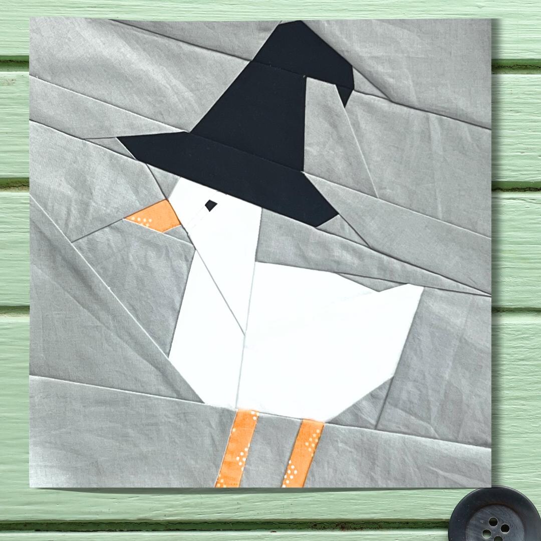 Silly Pattern Block FPP Pattern Silly Goose Witches Hat Foundation Paper Pieced Quilt Block ...