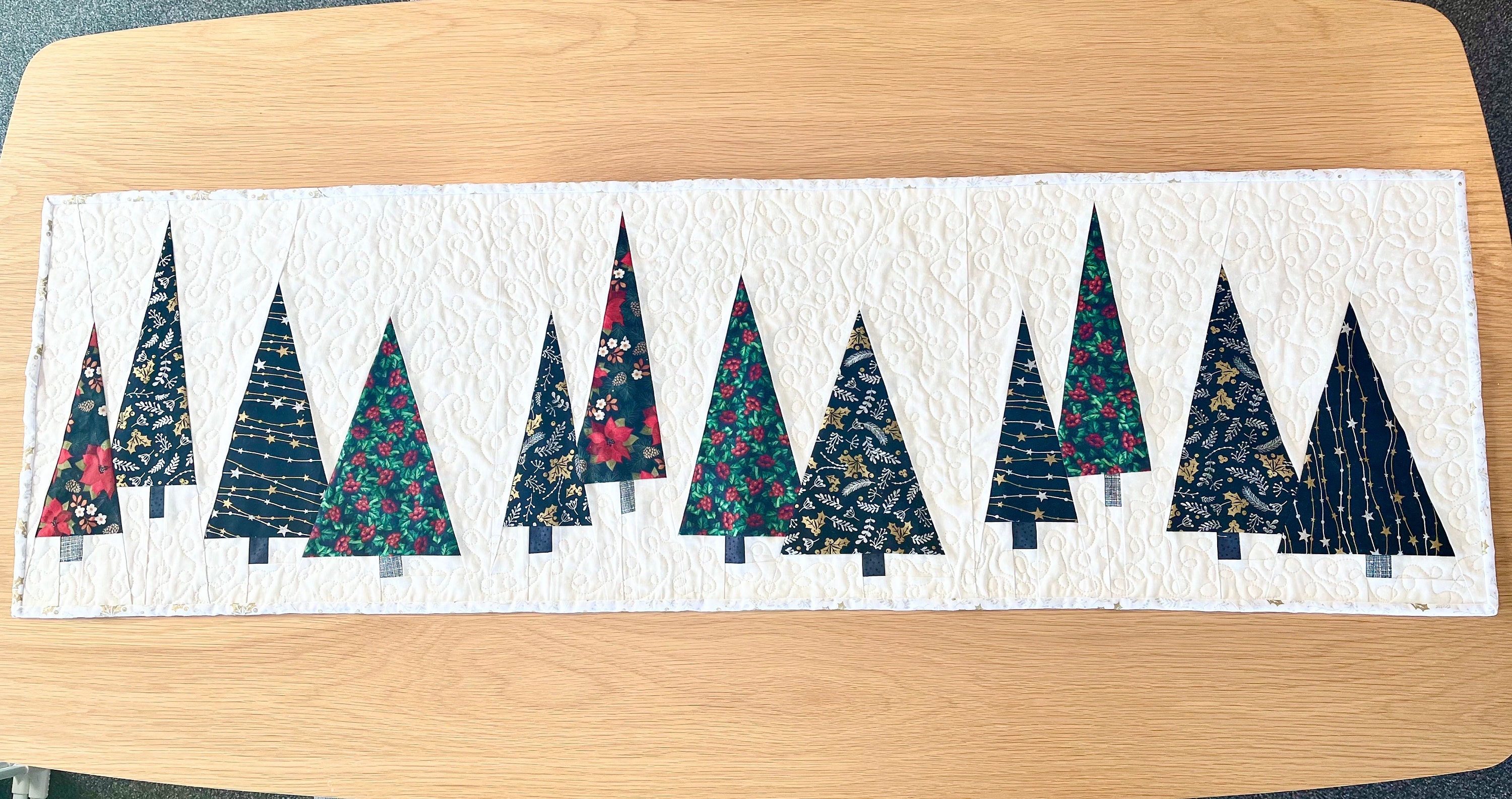 FPP Quilted Christmas Tree Pattern Festive Holiday Table Runner PDF ...